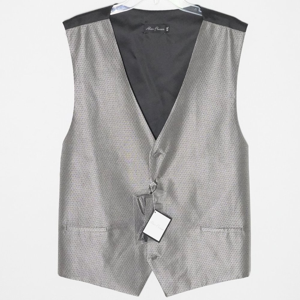 NWT Alan Flusser Patterned Men's Suit Vest & Tie